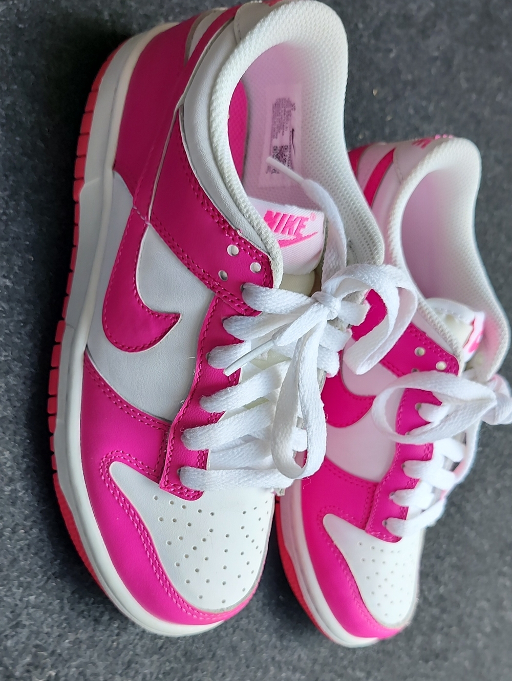 Nike White and Hot Pink Low-Top Sneakers